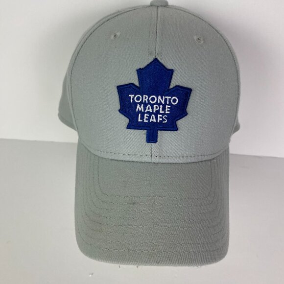 Toronto Maple Leafs Hat Reebok Face Off Headwear Gray Men's Size M/L Stretch NHL - Picture 2 of 11